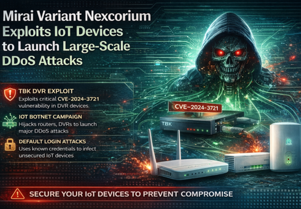 Mirai Variant Nexcorium Exploits IoT Devices to Launch Large-Scale DDoS Attacks