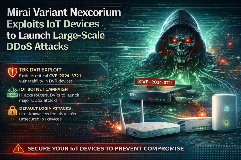 Mirai Variant Nexcorium Exploits IoT Devices to Launch Large-Scale DDoS Attacks