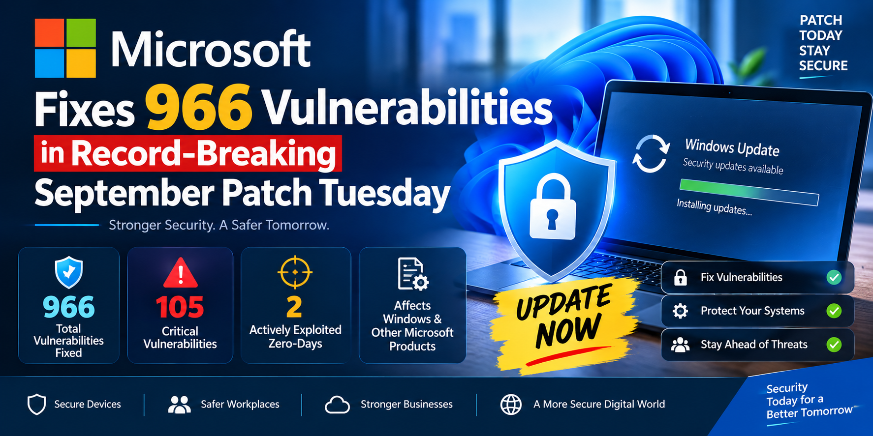 Microsoft Fixes 966 Vulnerabilities in Record-Breaking September Patch Tuesday